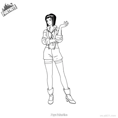Free printable Faye Valentine 02 Coloring Page - Free PDF Printable Fortnite Coloring Sheets coloring page